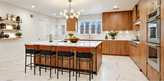 Original supplied kitchen photograph from the 243 Woodcrest Road, Oakhurst property flyer.